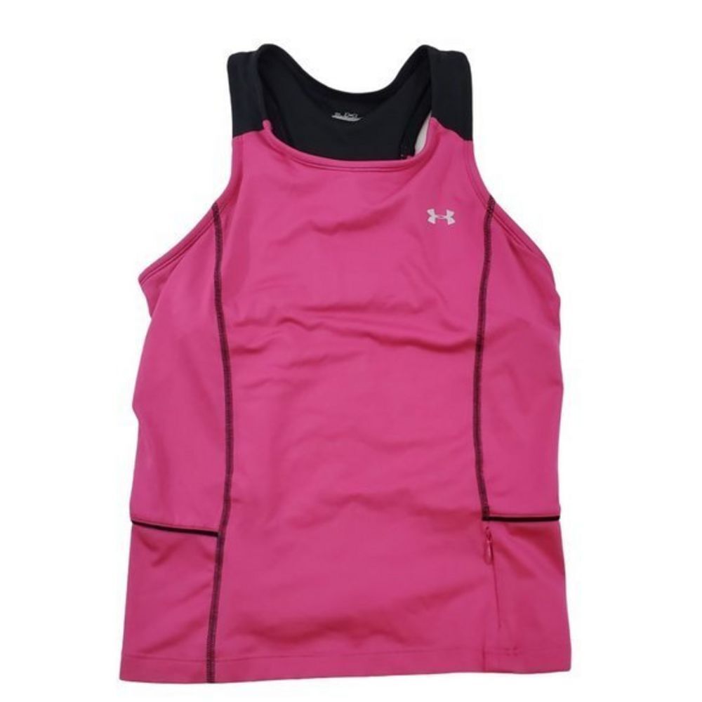 Under Armour Tank Top M Pink Black Workout Athletic Yoga Racer Back